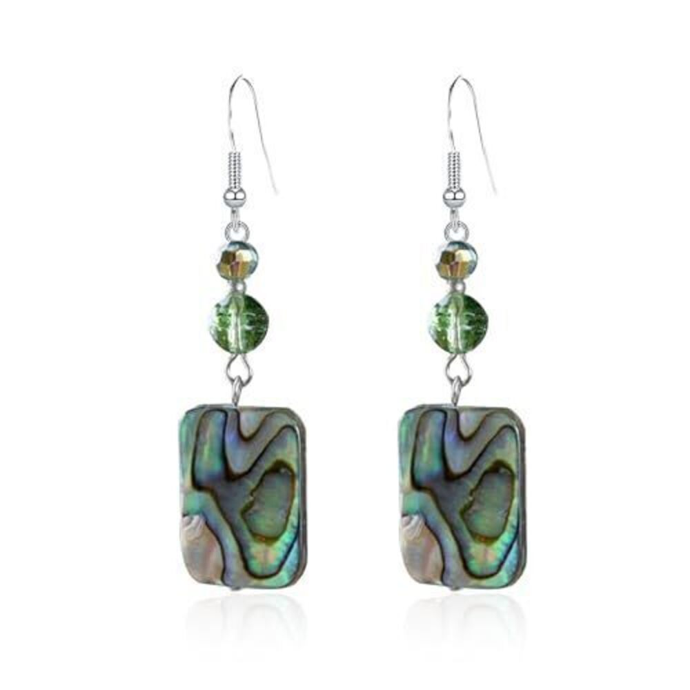4981 Vintage Dangle Drop Earrings Abalone Shell Beach Earrings Jewelry